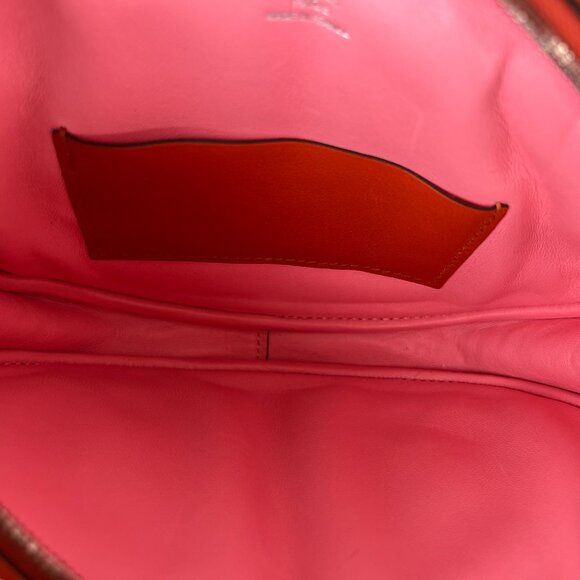 HERMES Terre Battue Orange Swift Leather In The Loop Waist Belt Bum Bag - Picture 13 of 16